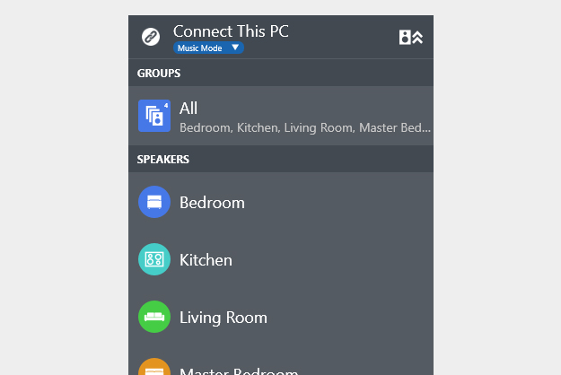 Play-Fi Windows App - select any speaker